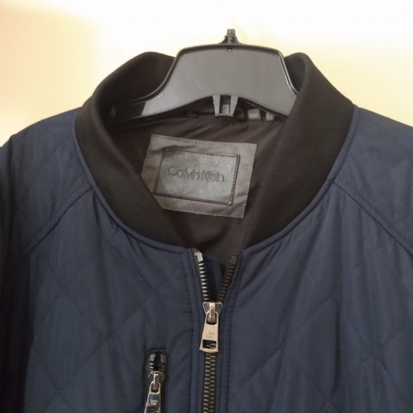 CALVIN KLEIN Men's Puffer Aviator Jacket Blue & Black Size XXL - Picture 2 of 14